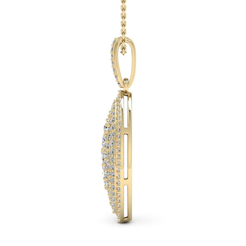 1.15CT Round Cut Diamond Moissanite Leaf Necklace In White Gold