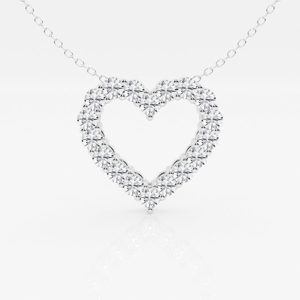 1.50 TCW Round Moissanite Diamond Heart Pandant Necklace