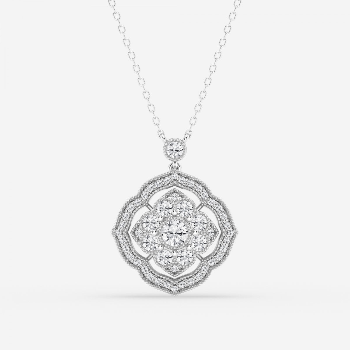 1.02 TCW Round Moissanite Diamond Cross Necklace