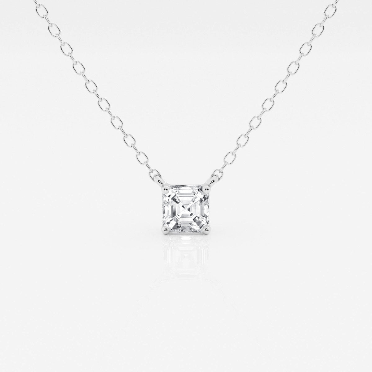 0.50 CT Asscher Moissanite Diamond Solitaire Necklace