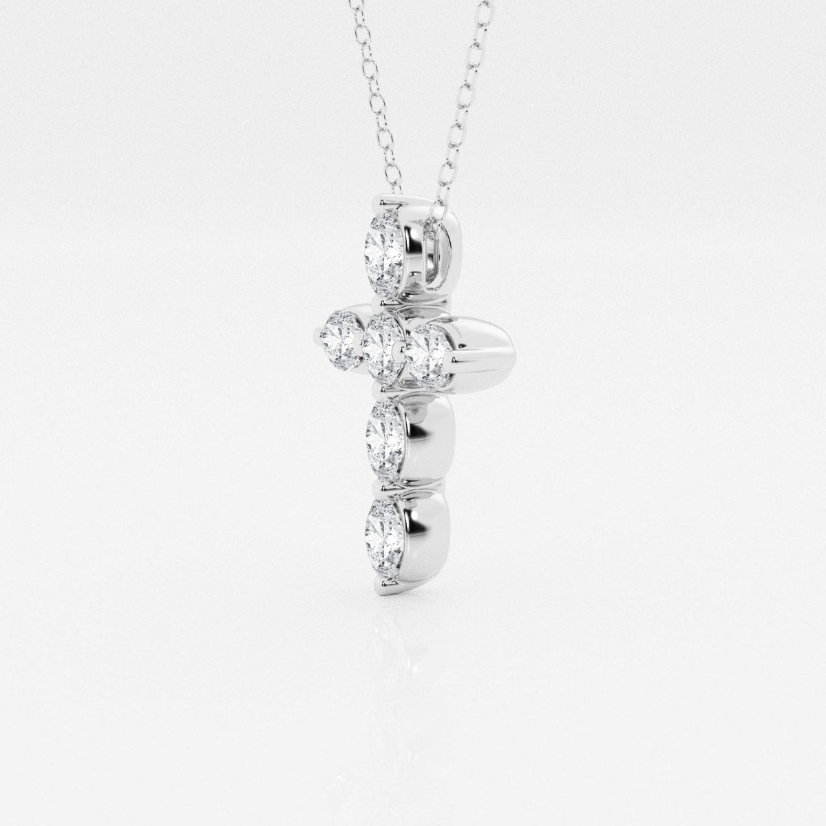 1.0 TCW Round & Oval Moissanite Diamond Cross Necklace
