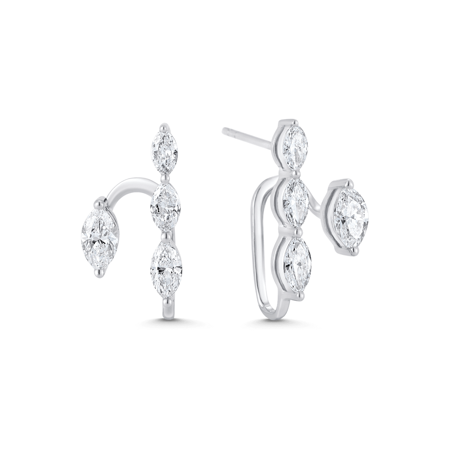 1.17 TCW Round Moissanite Diamond Ear Jacket Earrings