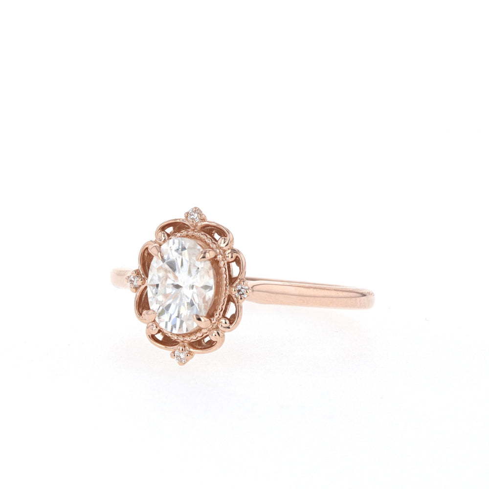 3.25CT Oval Cut Vintage Moissanite Diamond Engagement Ring