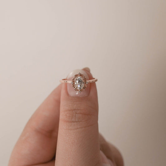 3.25CT Oval Cut Vintage Moissanite Diamond Engagement Ring