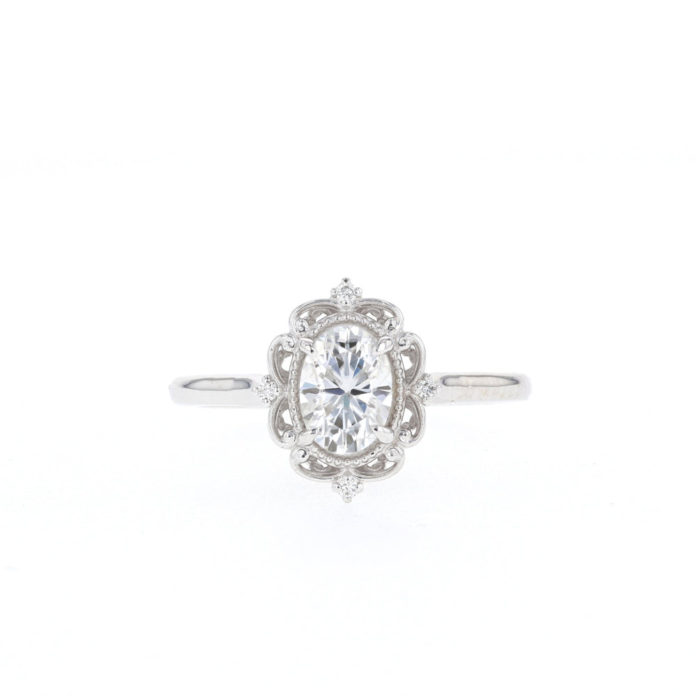 3.25CT Oval Cut Vintage Moissanite Diamond Engagement Ring