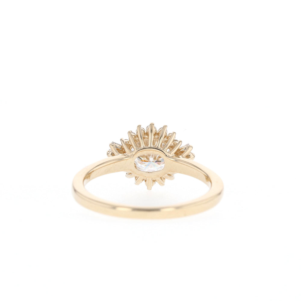 1.05CT Round Cut Cluster Moissanite Diamond Engagement Ring