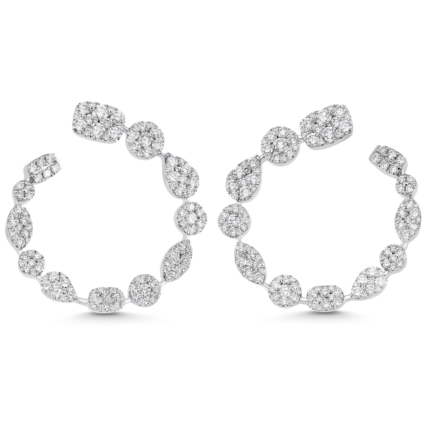4.05 TCW Round Moissanite Diamond Hoop Earrings