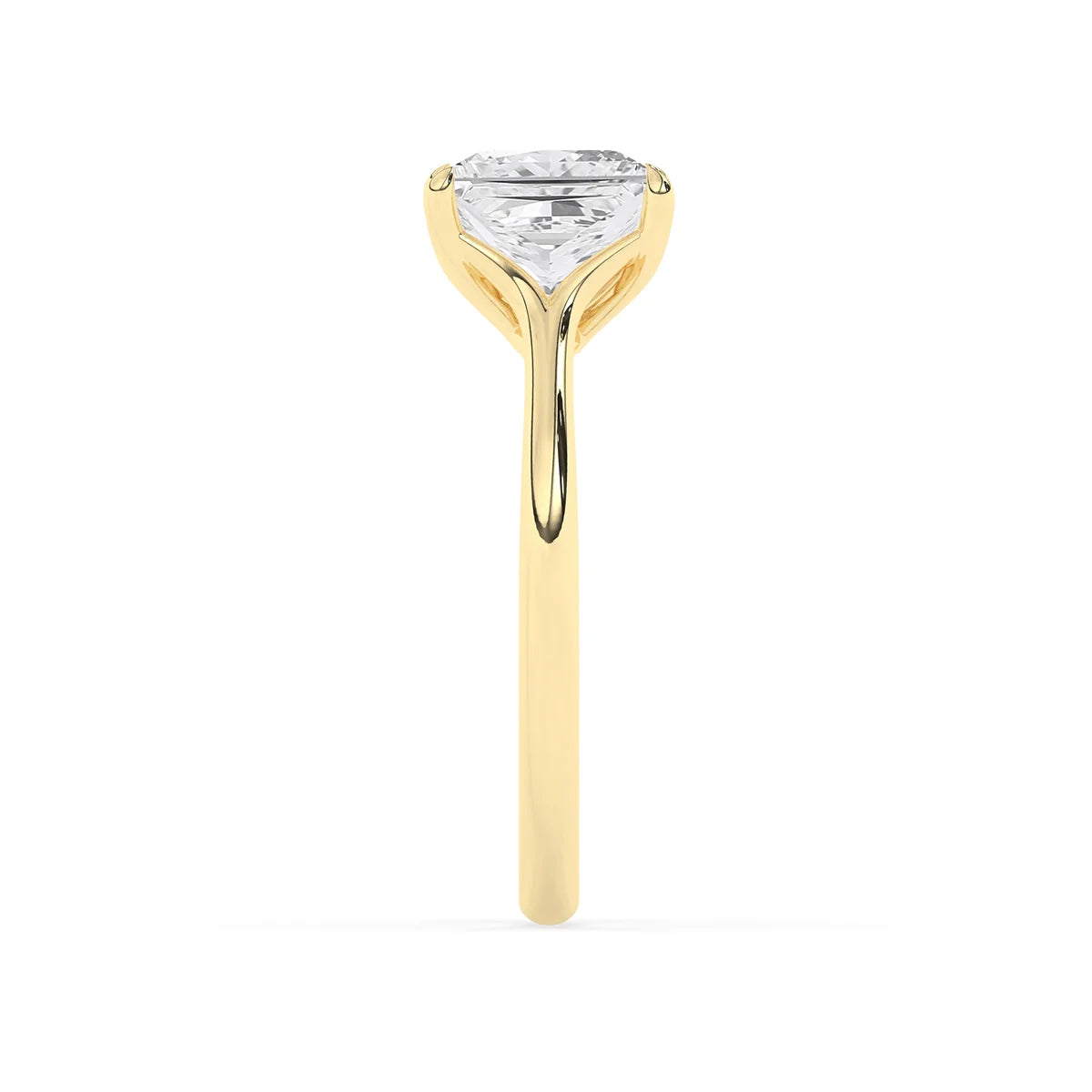 1.0 CT Princess Cut Solitaire Moissanite Engagement Ring
