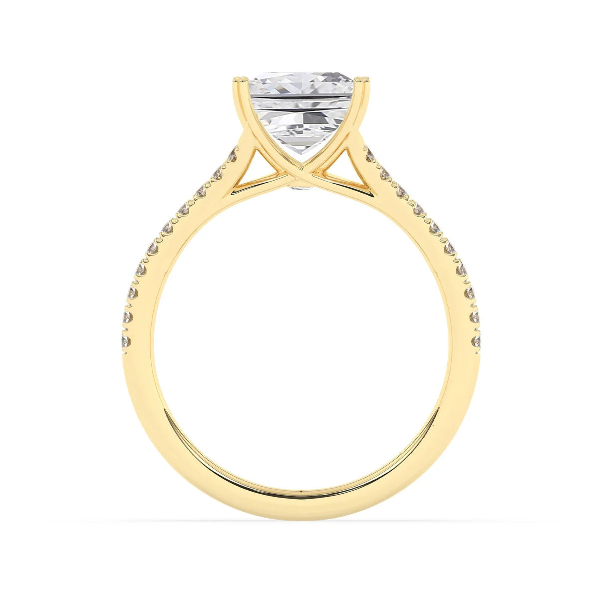 2.0 CT Princess Cut Pear Cut Split Shank Moissanite Engagement Ring