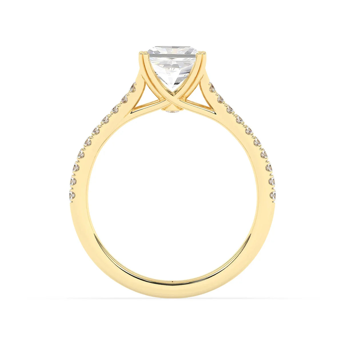 2.0CT Radiant Cut Pear Cut Split Shank Moissanite Engagement Ring