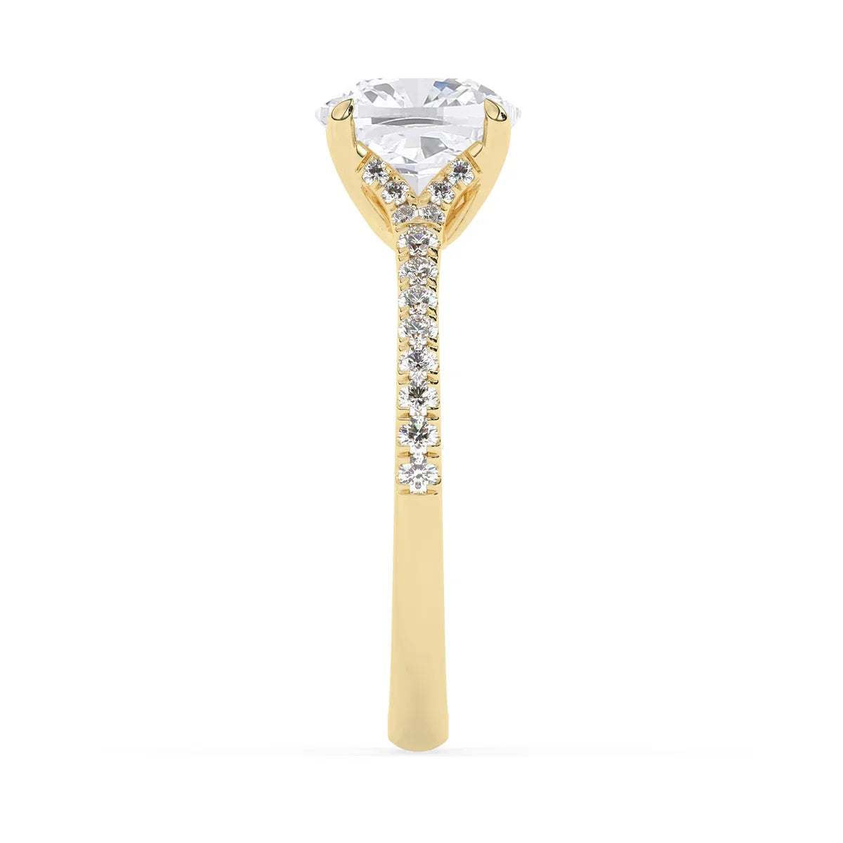 2.0CT Elongated Cushion Cut Split Shank Pave Setting Moissanite Engagement Ring