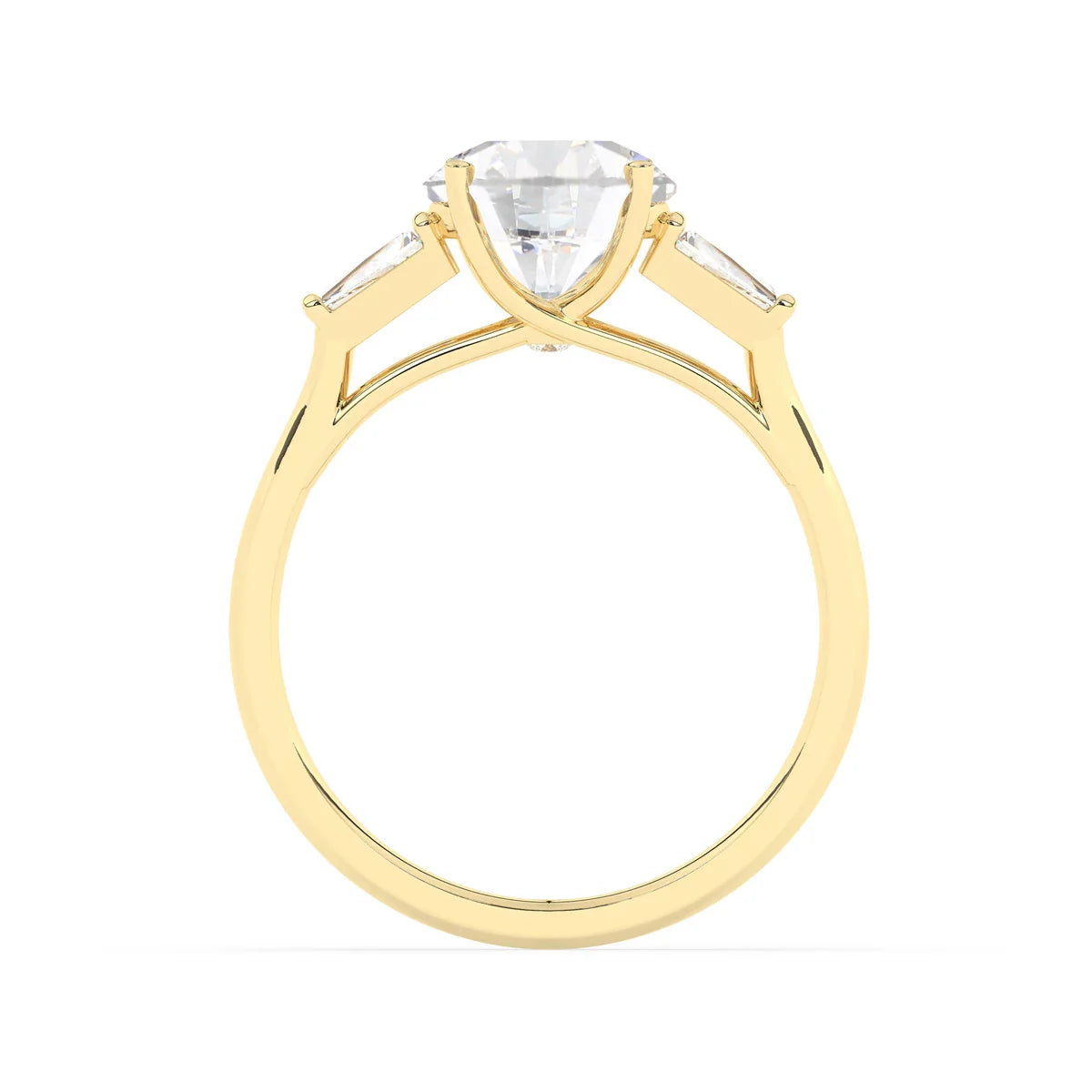 2.0 CT Round Cut Three Stone Moissanite Diamond Engagement Ring