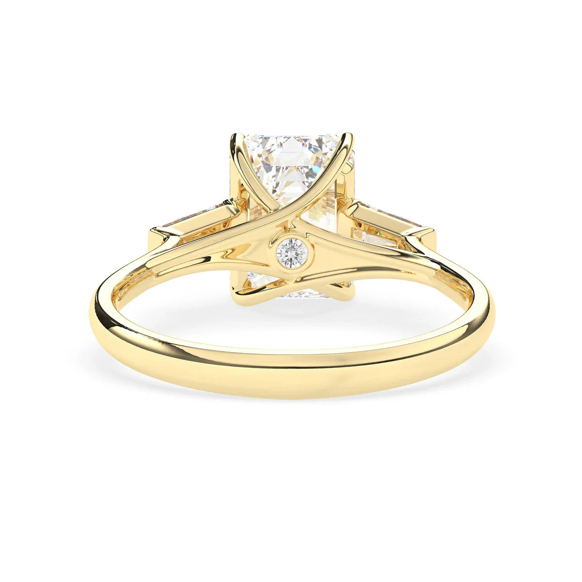 2.0 CT Emerald Cut Three Stone Moissanite Diamond Engagement Ring