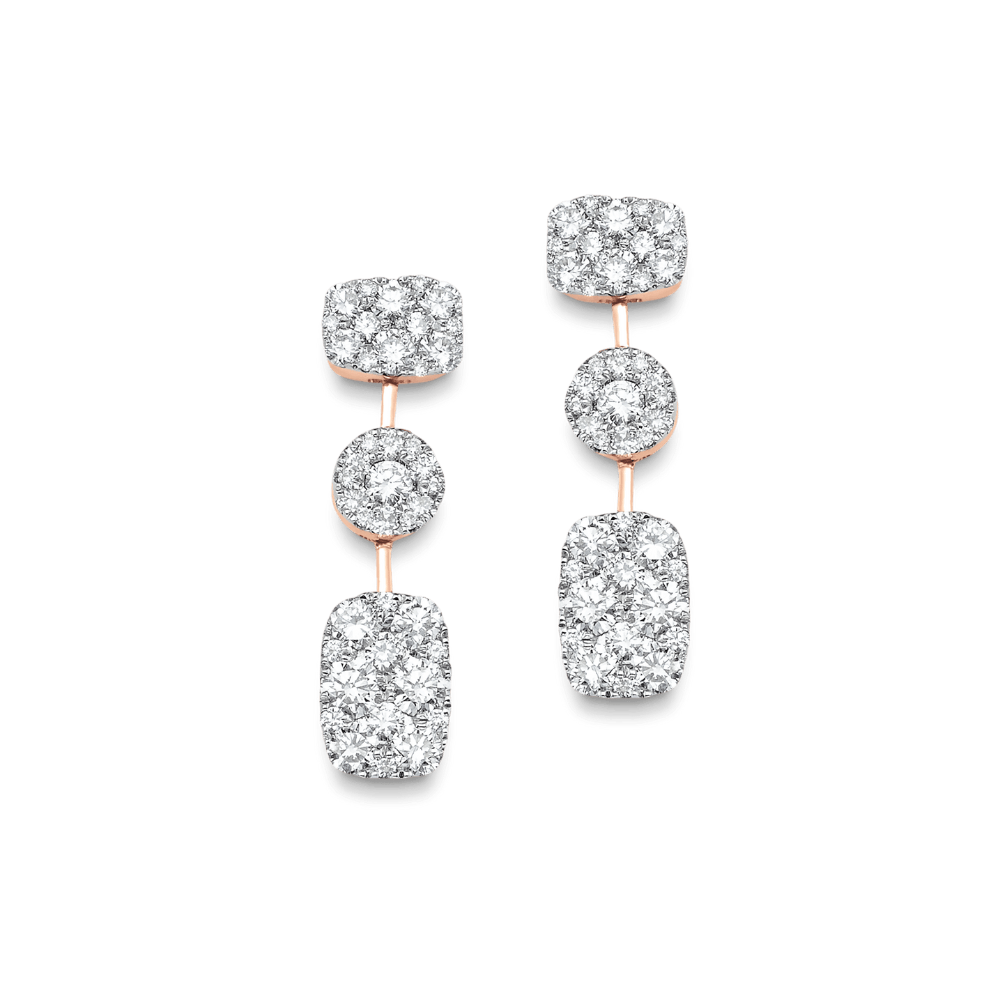 1.64 TCW Round Moissanite Diamond Cluster Earrings