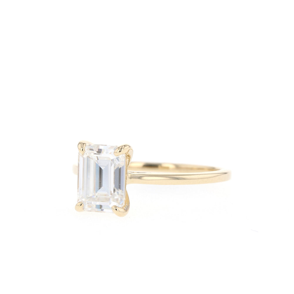 1.7ct Emerald Cut Moissanite Solitaire Diamond Engagement Ring