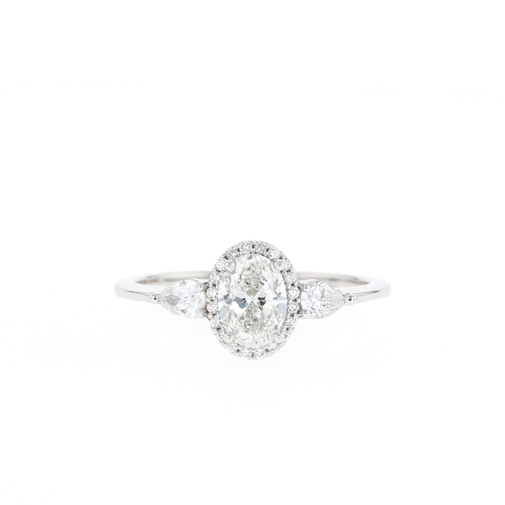 1.20ct Oval Cut Three Stone Moissanite Diamond Engagement Ring