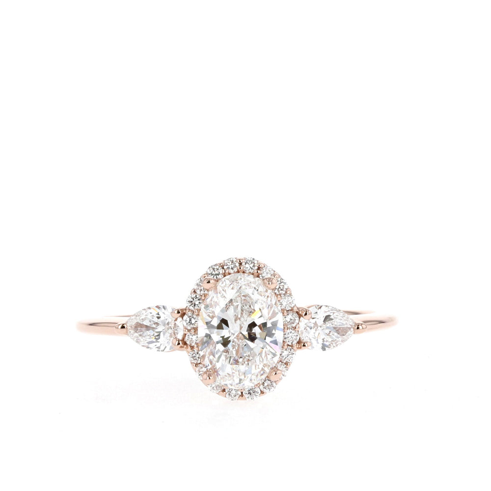 1.20ct Oval Cut Three Stone Moissanite Diamond Engagement Ring