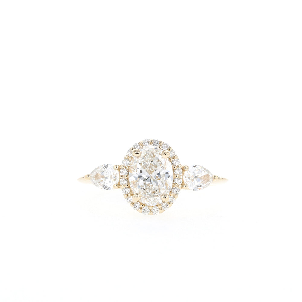 1.20ct Oval Cut Three Stone Moissanite Diamond Engagement Ring