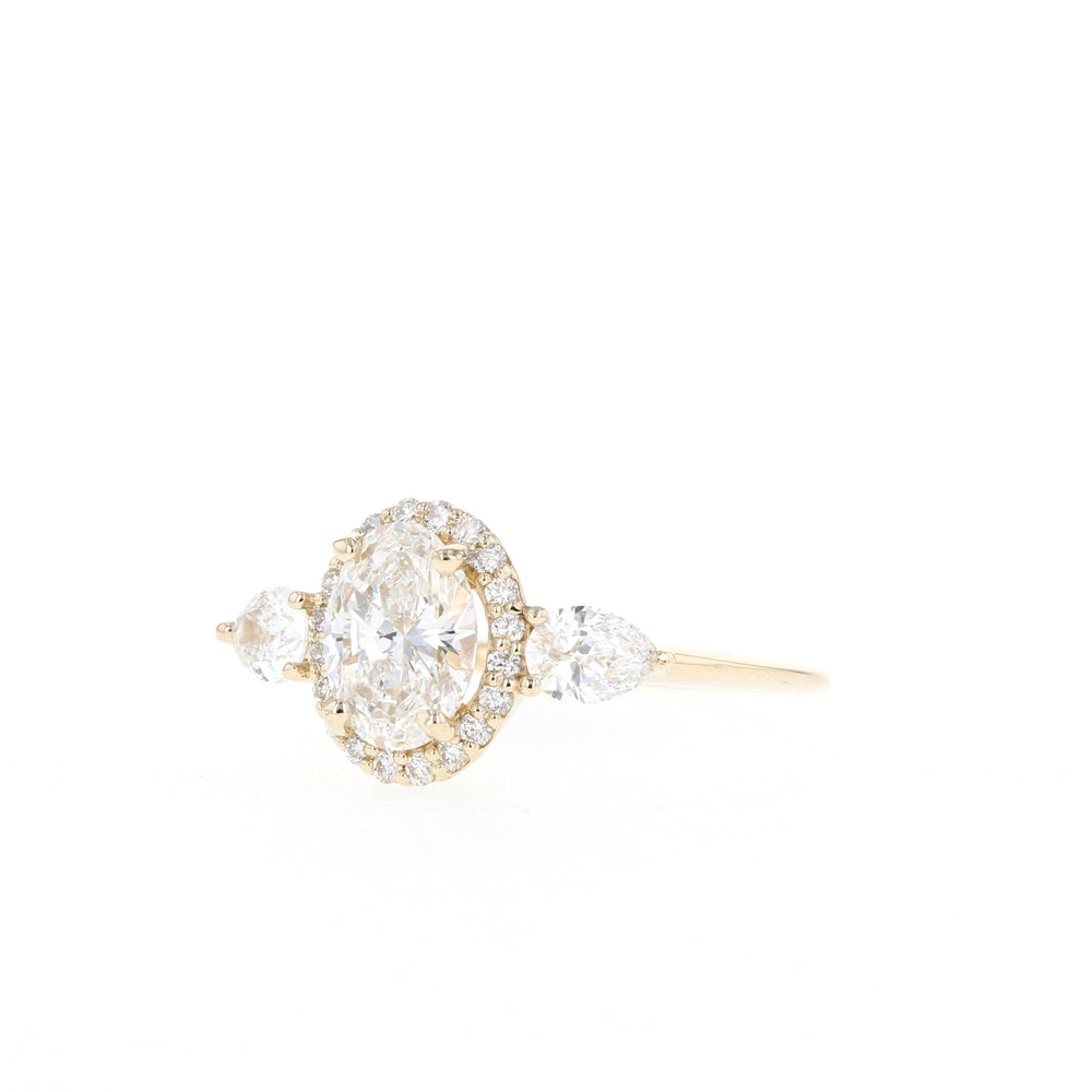 1.20ct Oval Cut Three Stone Moissanite Diamond Engagement Ring