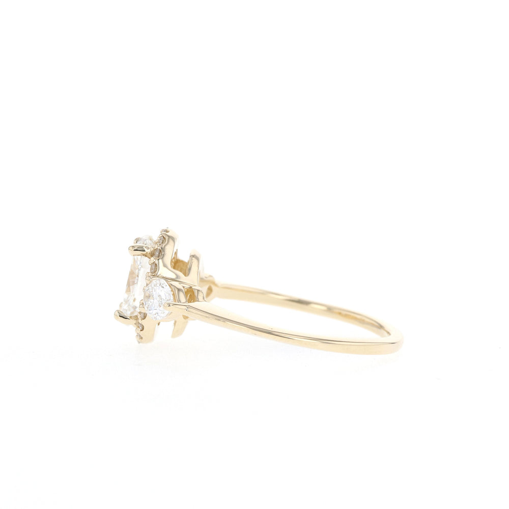 1.20ct Oval Cut Three Stone Moissanite Diamond Engagement Ring