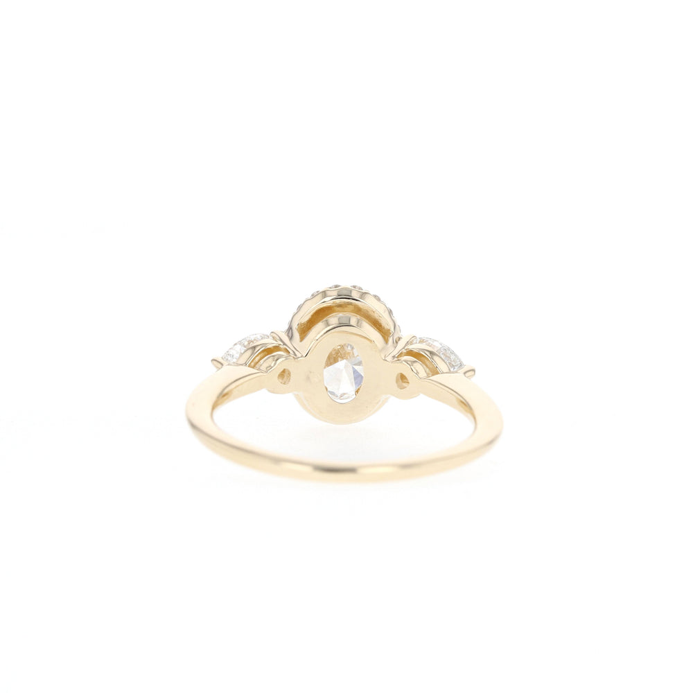 1.20ct Oval Cut Three Stone Moissanite Diamond Engagement Ring