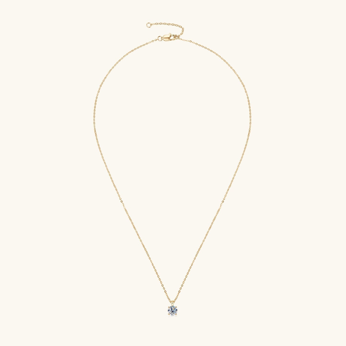 1.0 CT Round Moissanite Diamond Solitaire Necklace