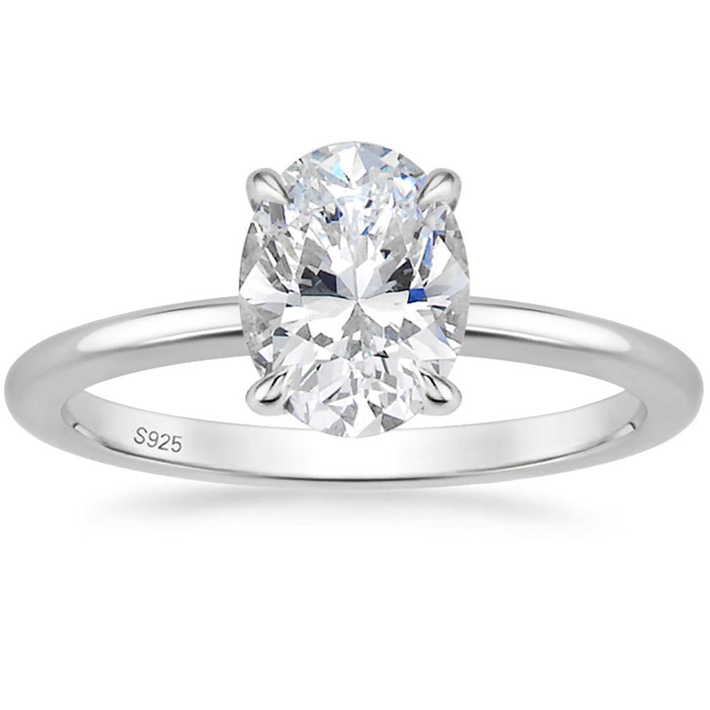 2.0 CT Oval Moissanite Solitaire Engagement Ring