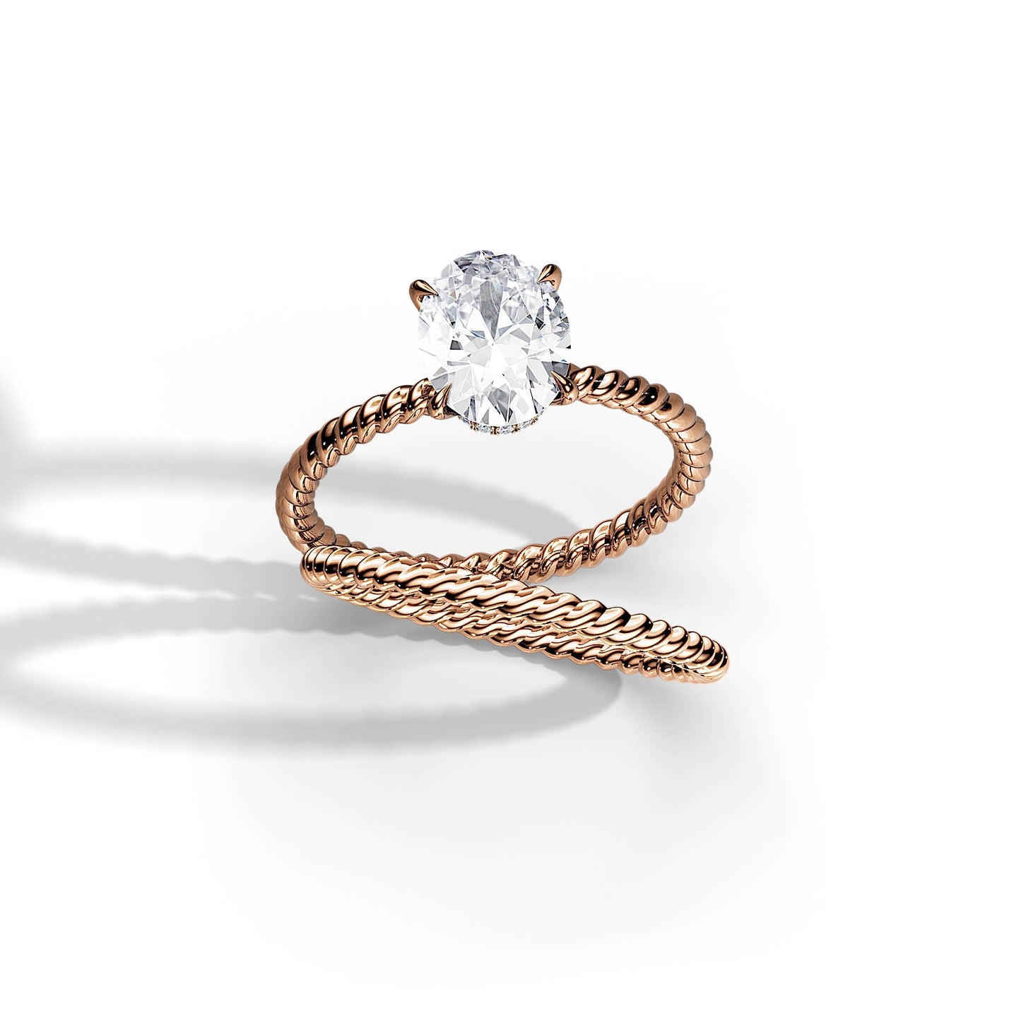2.10 CT Oval Moissanite Hidden Halo Setting Bridal Ring Set