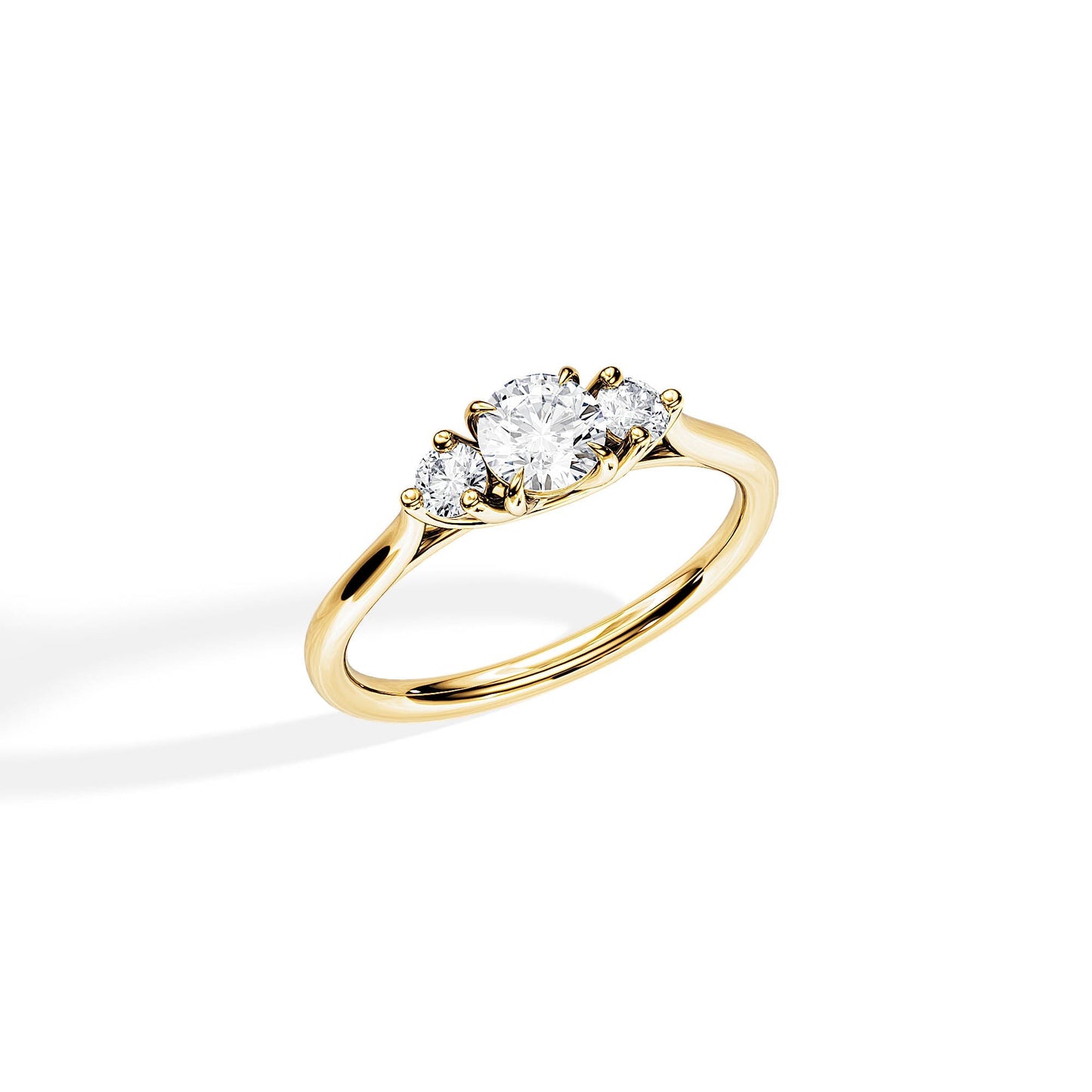 0.50 CT Round Cut Moissanite Three Stone Style Engagement Ring
