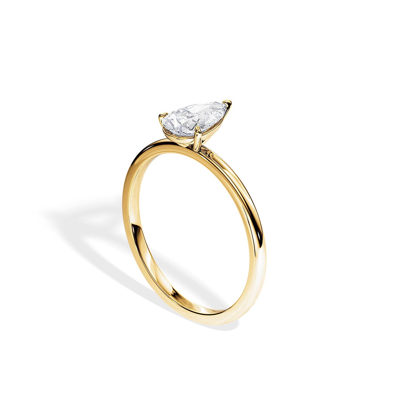 1.0-1.5 CT Pear Moissanite Solitaire Engagement Ring