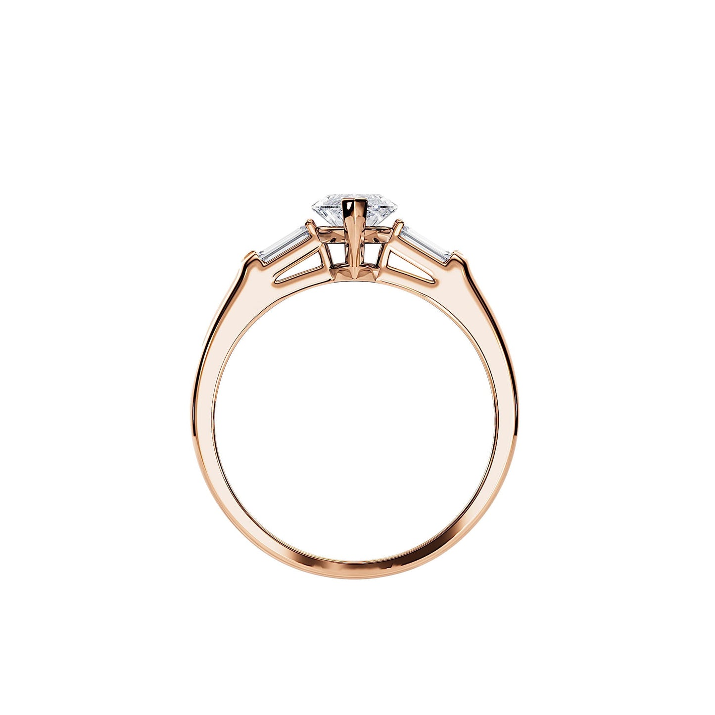 1.0 CT Three Stone Marquise Cut Moissanite Engagement Ring