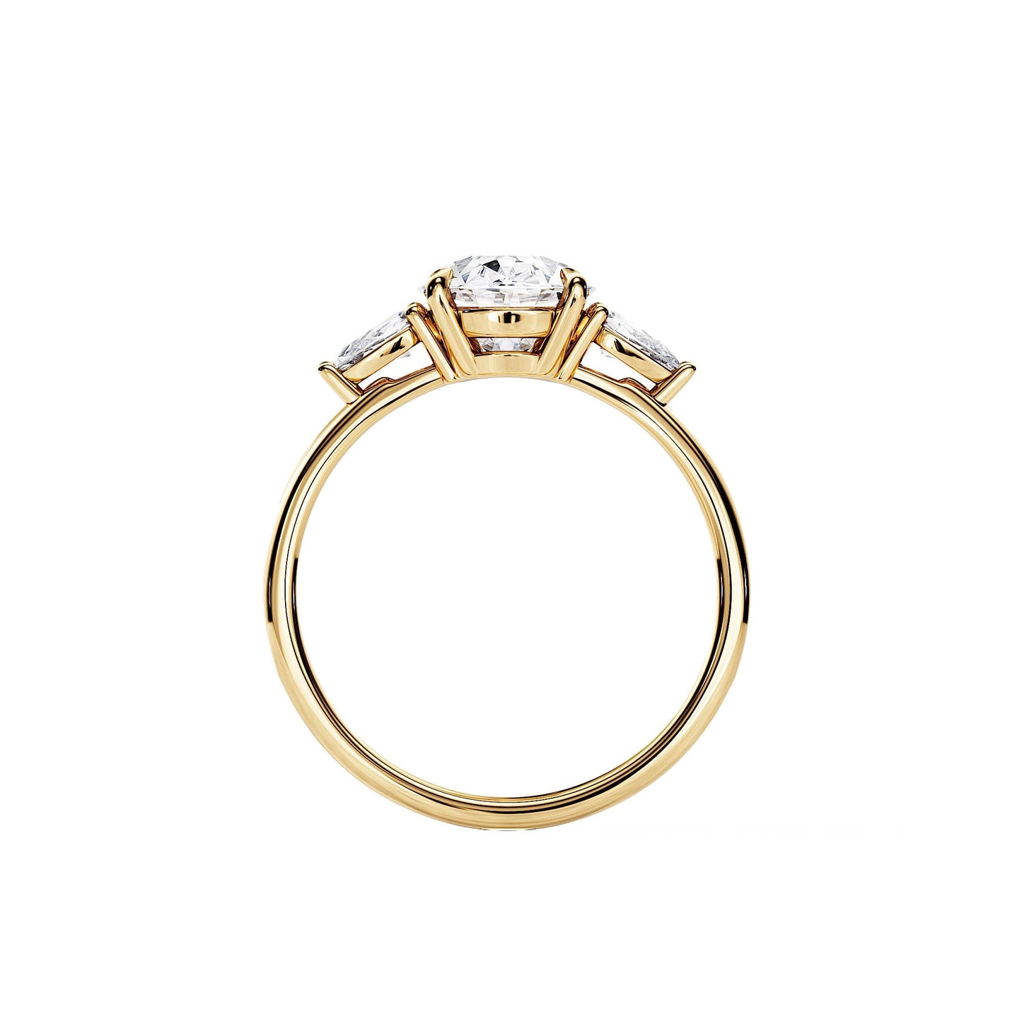 3.0 CT Three Stone Oval Cut Moissanite Engagement Ring
