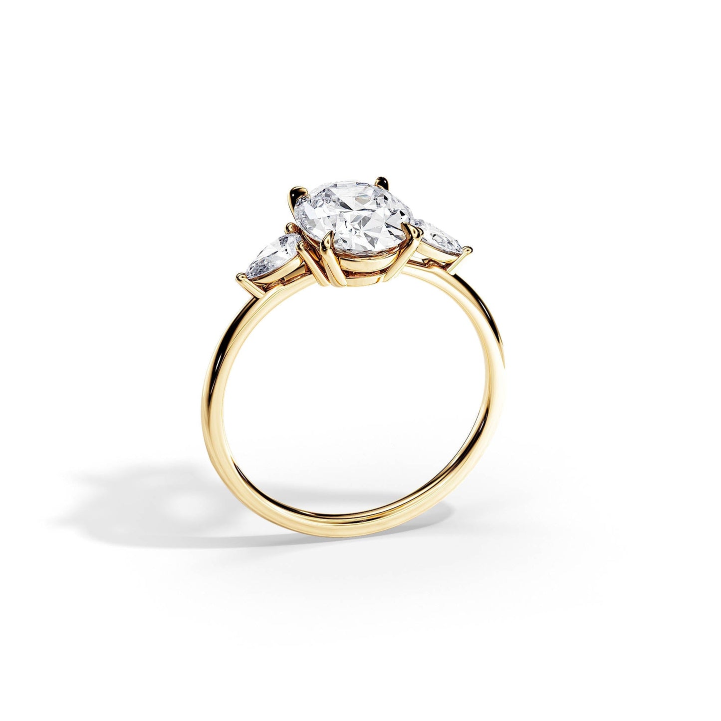 3.0 CT Three Stone Oval Cut Moissanite Engagement Ring