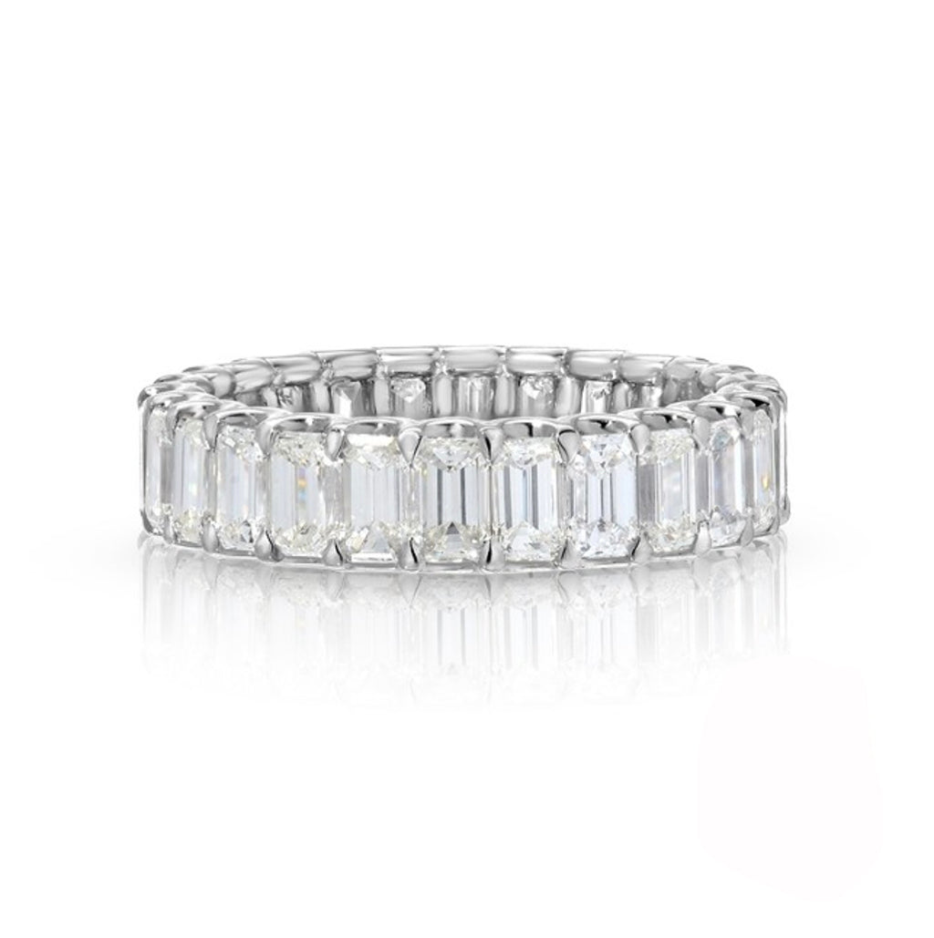 2.91ct Emerald Cut Full Eternity Moissanite Diamond Wedding Band