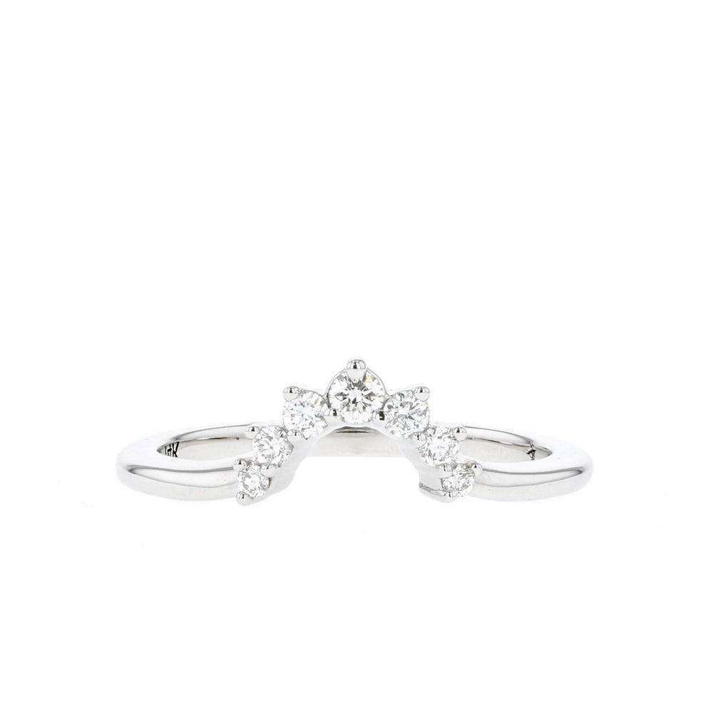 0.15ct Round Cut Moissanite Diamond Curve Wedding Band