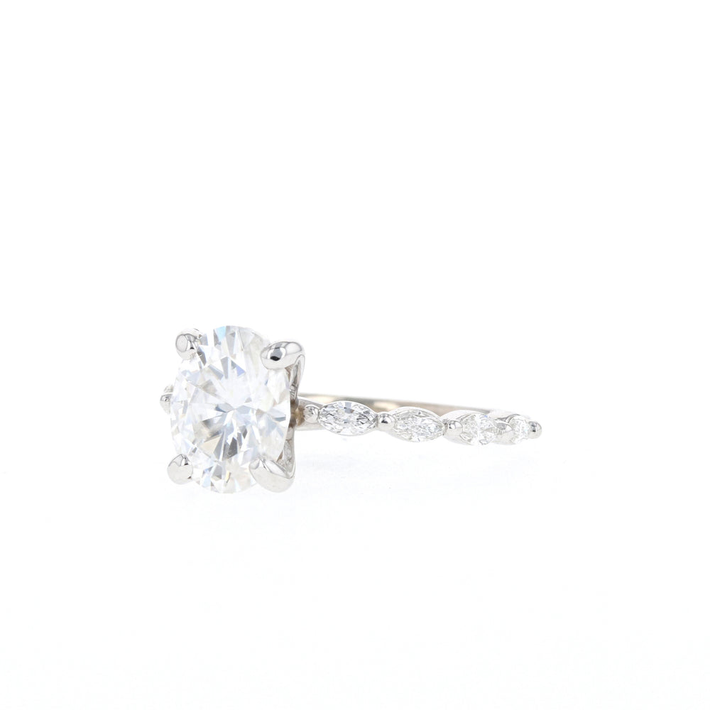 1.70CT Oval Cut Pave Moissanite Diamond Engagement Ring For Women