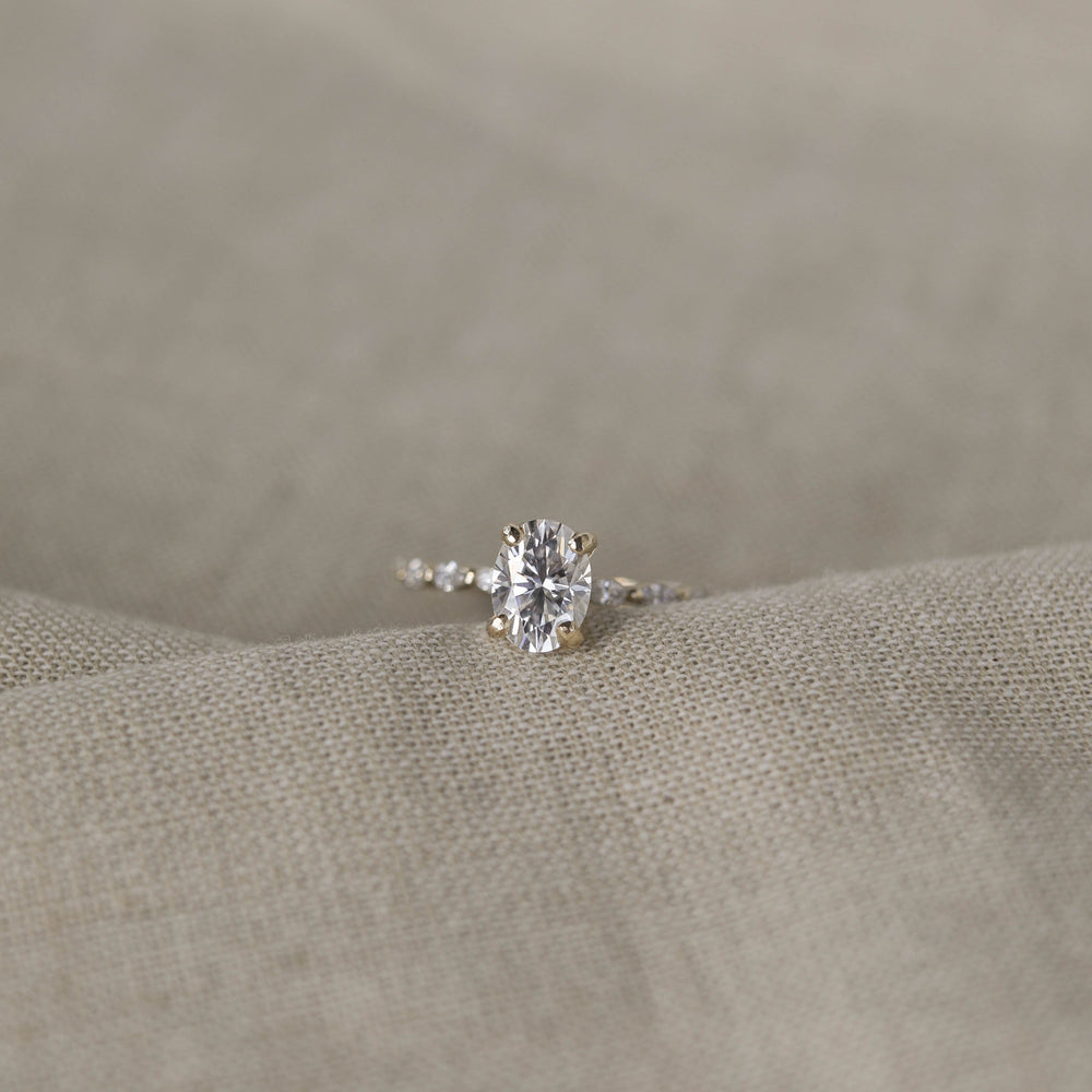 1.70CT Oval Cut Pave Moissanite Diamond Engagement Ring For Women
