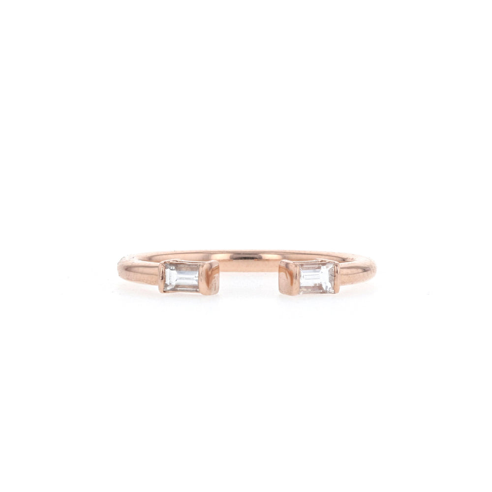 0.14ct Baguette Cut Open Moissanite Diamond Wedding Band
