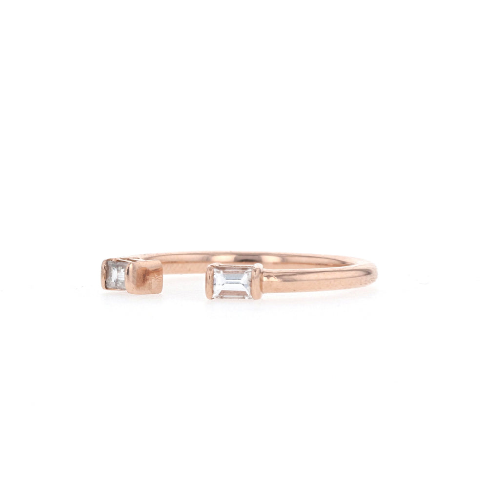 0.14ct Baguette Cut Open Moissanite Diamond Wedding Band