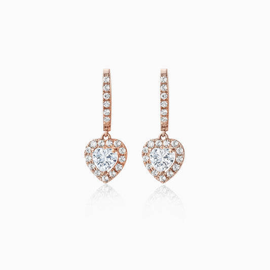 0.6CT heart Cut Halo Moissanite Diamond Earrings For Women