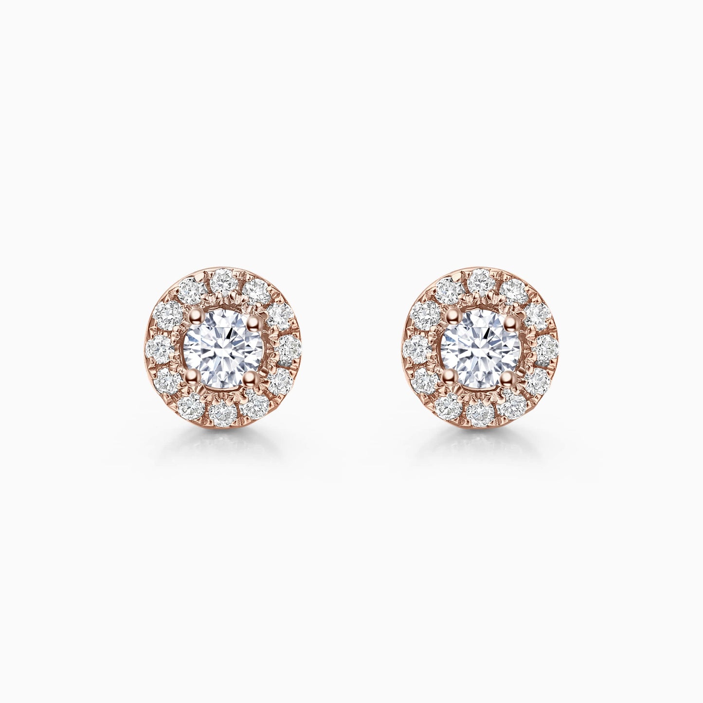 0.4CT Round Cut Halo Moissanite Stud Diamond Earrings For Women