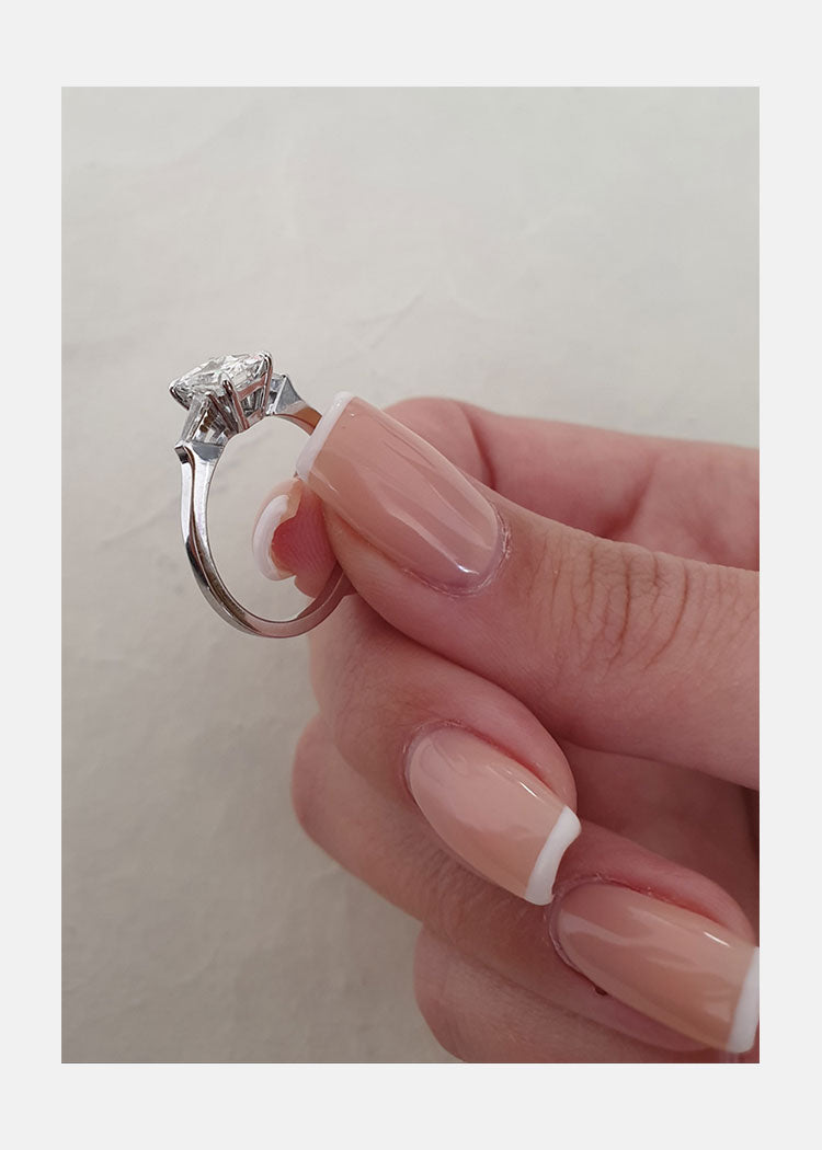 1.0CT Radiant Cut Three Stone Diamond Engagement Ring 14K Yellow Gold