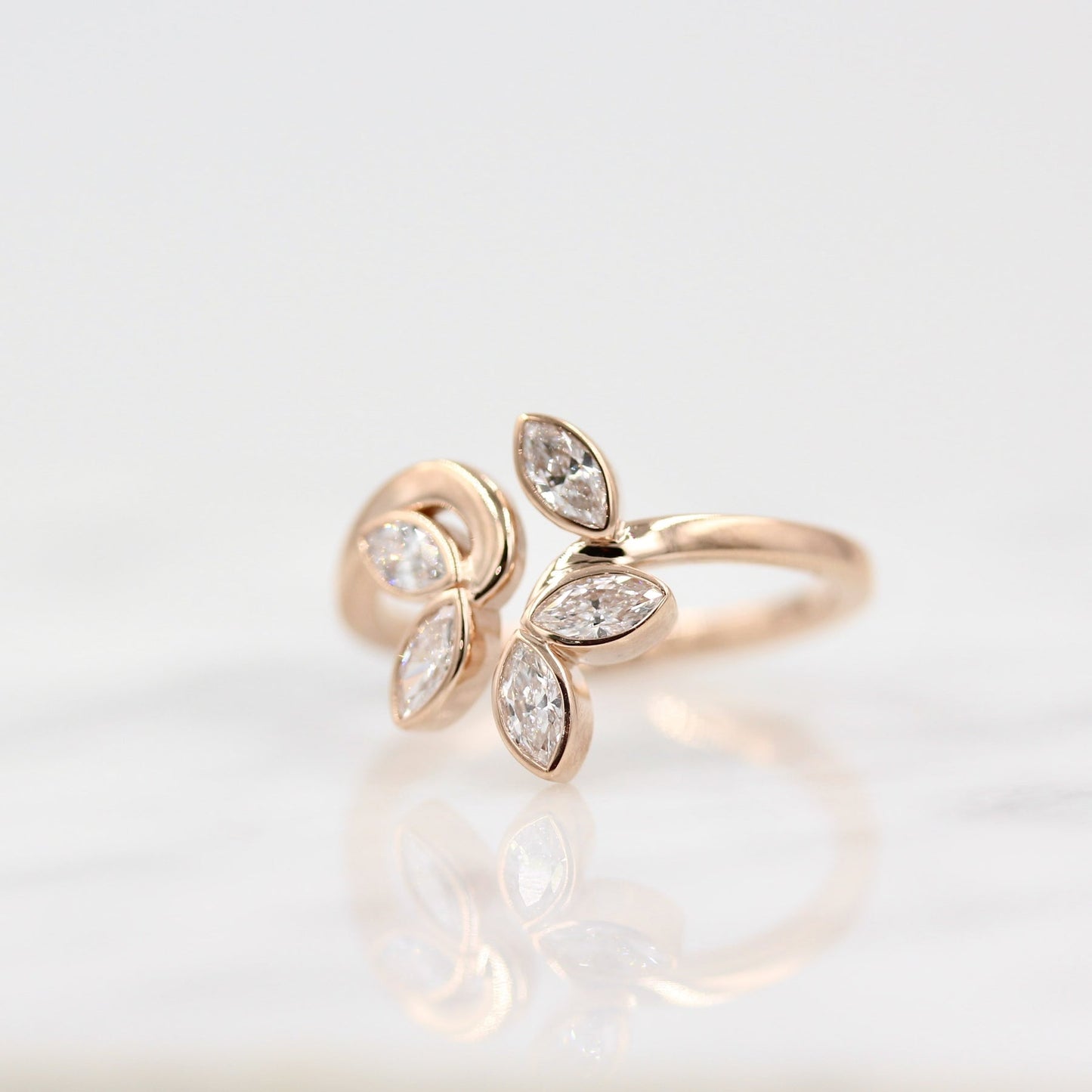 0.60ct Marquise Cut Unique Moissanite Diamond Engagement Ring