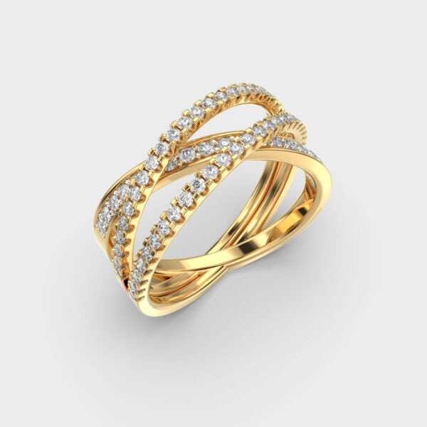 Round Cut Moissanite Colliding Orbit Diamond Ring For Women