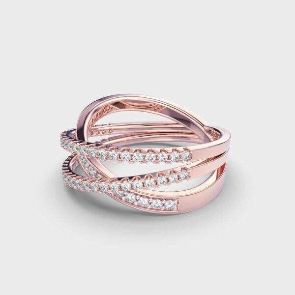 Round Cut Moissanite Colliding Orbit Diamond Ring For Women