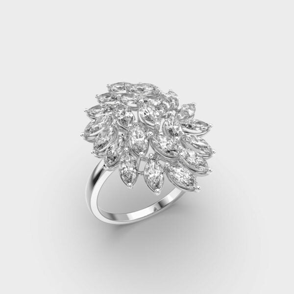 Marquise Cut Moissanite Cocktail Diamond Wedding Ring