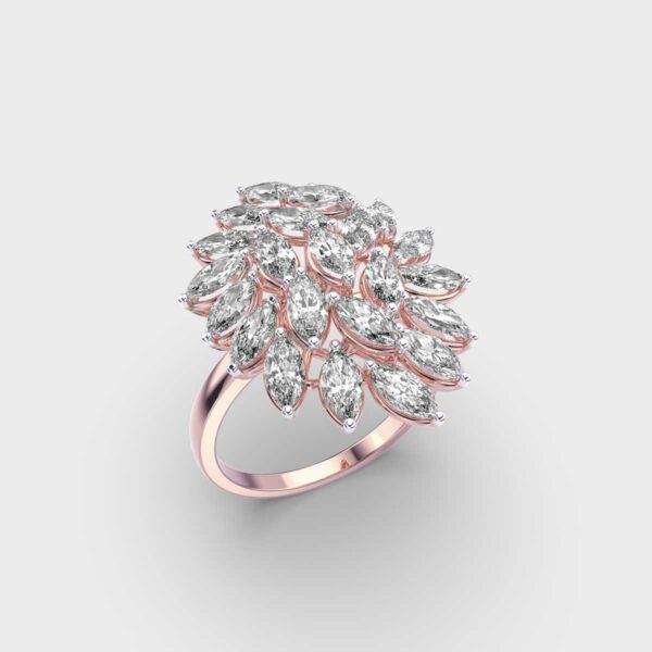 Marquise Cut Moissanite Cocktail Diamond Wedding Ring