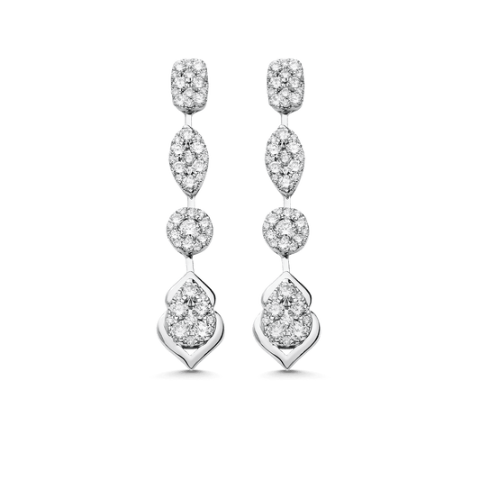 1.44 TCW Round Moissanite Diamond Drop Earrings