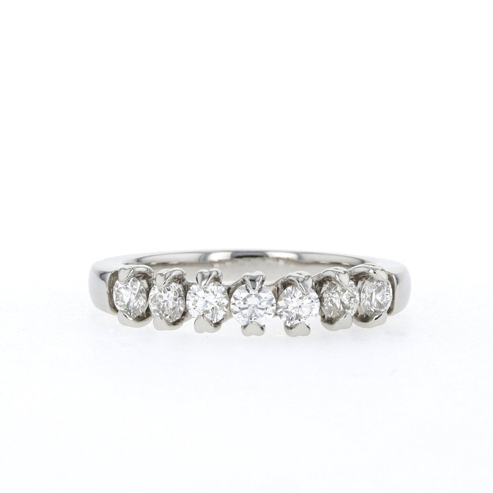3.0ct Round Brilliant Moissanite Diamond 7 Stone Wedding Band