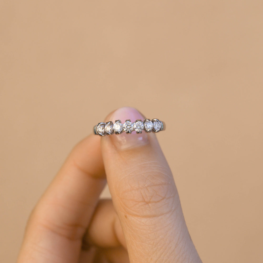 3.0ct Round Brilliant Moissanite Diamond 7 Stone Wedding Band
